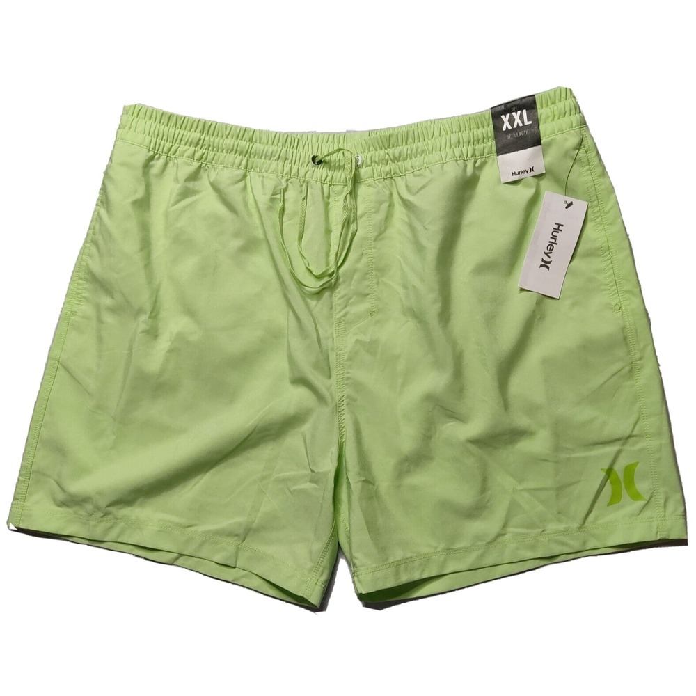 HURLEY Men Size 2XL Bright Green One & Only Crossdye 5.5" Volley Swim Shorts NEW